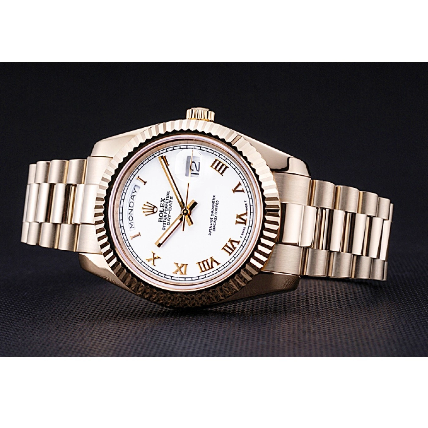 Aaa replica watch Bracelet 622546 Dial White Gold Day-Date Rolex 0823